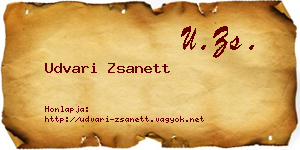 Udvari Zsanett névjegykártya